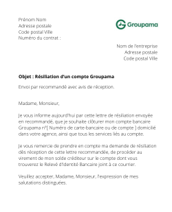 la lettre pour resilier un compte groupama