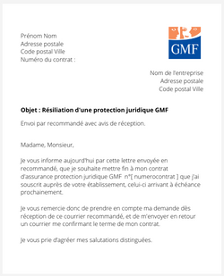 la lettre pour resilier une protection juridique gmf