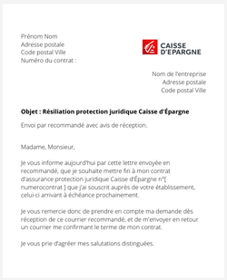 la lettre pour resilier une protection juridique caisse depargne