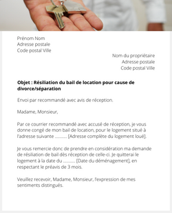 Modèle de lettre pour la résiliation de son bail de location