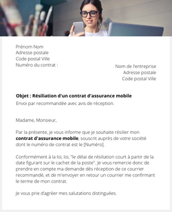 la lettre pour resilier une assurance mobile