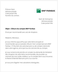 la cloture dun compte bnp paribas