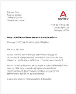 la lettre pour resilier une assurance mobile advise parachut