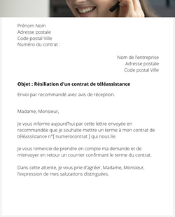 la lettre pour resilier une teleassistance