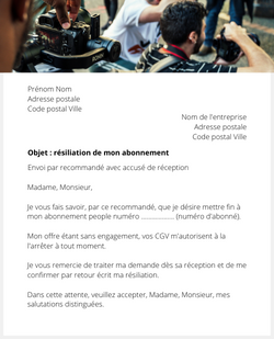 la lettre pour resilier un abonnement de presse people