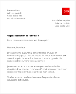 La résiliation d'un forfait SFR