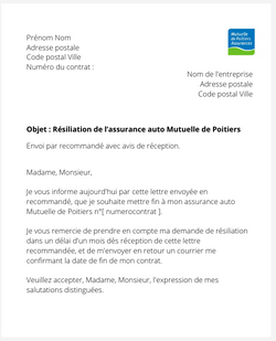 lettre resiliation contrat auto mutuelle de poitiers