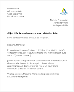 la lettre pour resilier une assurance habitation areas