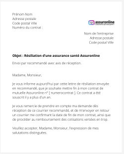 La résiliation d'une assurance santé Assuronline