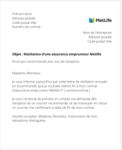 la lettre pour resilier une assurance emprunteur macif