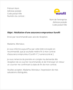 La résiliation d'une assurance de prêt Eurofil