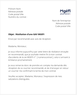 la lettre pour resilier une gav mgefi