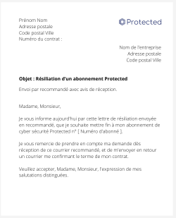 la lettre pour resilier un abonnement protected