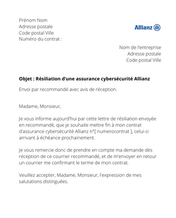 La résiliation d'une assurance cyber Allianz