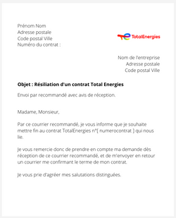 la lettre pour resilier une offre delectricite totalenergies