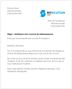 lettre resiliation myscutum care